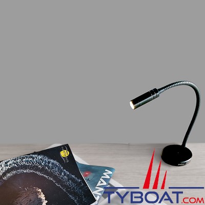 Mantagua - Lampe de table à carte Yeu avec interrupteur - noir mat - 10w - blanc chaud -12/24vdc - 290mm