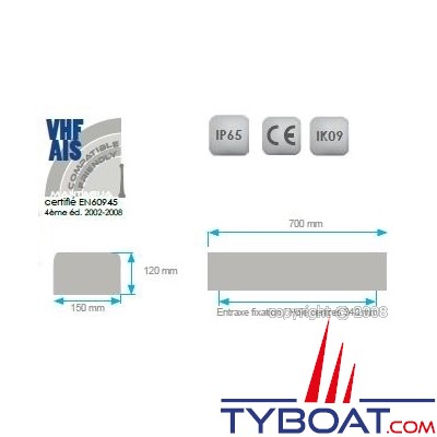Mantagua - Plafonnier à leds Sieck - Corps Inox - 36 W - IP65 - 24V DC
