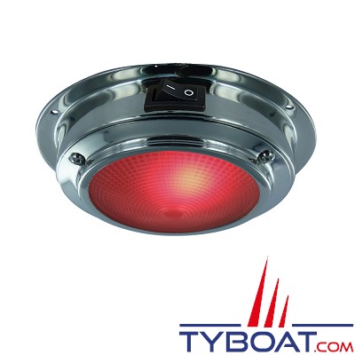 Mantagua - Plafonnier inox à led molene - ø 110mm - 5w - rouge - 90°