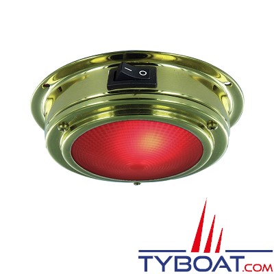 Mantagua - Plafonnier laiton à led molene - ø 110mm - 5w  - rouge - 90°