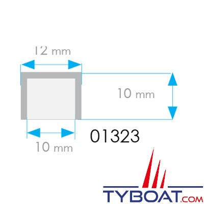 Mantagua - Profilé aluminium saillie (13x10x1000mm) avec verine translucide+ 2 embouts - pour rubans Led non étanche