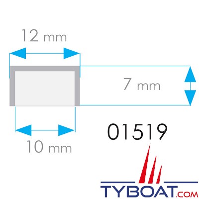 Mantagua - Profilé plastique saillie sans verrine pour rubans Led étanches - 12x7x1000 mm 