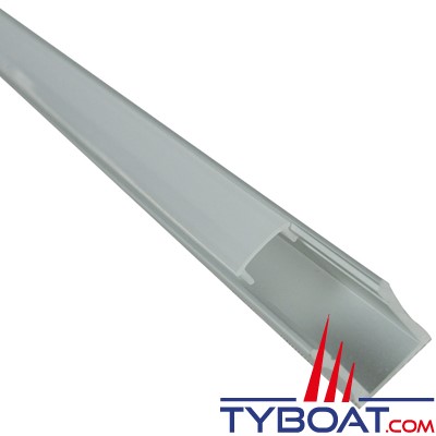 Mantagua - Profilé aluminium saillie avec verine translucide + 2 embouts pour tous types de rubans Led -  17,5x15x1000 mm