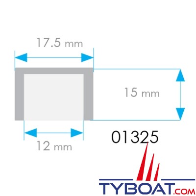 Mantagua - Profilé aluminium saillie avec verine translucide + 2 embouts pour tous types de rubans Led -  17,5x15x1000 mm