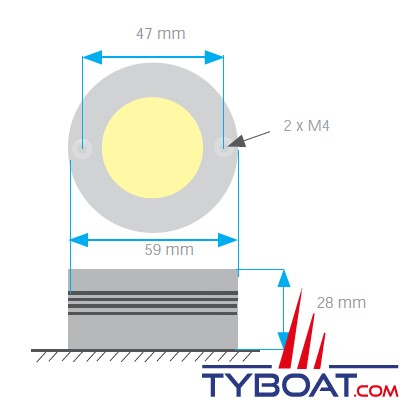 Mantagua - Projecteur éclairage barre de flèche - Montage saillie - 25° - Aluminium anodisé mat - 30W - Blanc chaud 3000K