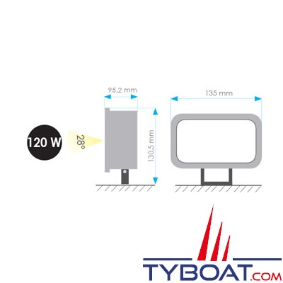 Mantagua - Projecteur Kerzo - ip68 - 9-30vdc - blanc neutre 4000k - 28° - 55W - Blanc