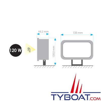 Mantagua - Projecteur Kerzo - ip68 - 9-30vdc - blanc neutre 4000k - 60° - 55W - Blanc