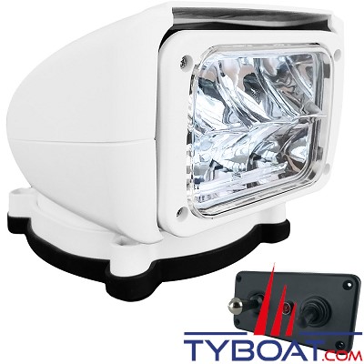 Mantagua - Projecteur led de recherche blanc Aval 30w 70.000cd  8°  portée 500m 9-30vdc - blanc froid 5700k - ip56 et ip68 avec télécommande filaire