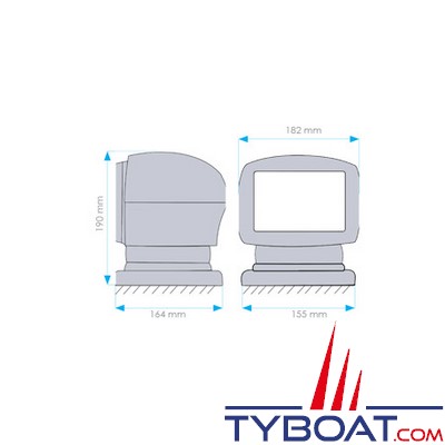 Mantagua - Projecteur led de recherche Valan -  blanc - 36w 350.000cd  8°  portée 1000m 9-30vdc - blanc froid 5700k - ip56 et ip68 avec double télécommandes