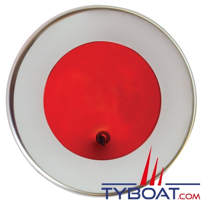 Mantagua - Spot encastré Rouzic - inox brillant ip67 - blanc chaud/rouge - esclave avec interrupteur