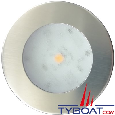 Mantagua - Spot inox brossé Tudy (rond) - 10w - blanc chaud - IP67 - sans interrupteur - gradable