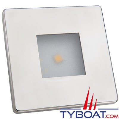 Mantagua - Spot inox poli nividic (carré) - IP67 étanche - 10W - blanc chaud - sans interrupteur - Gradable