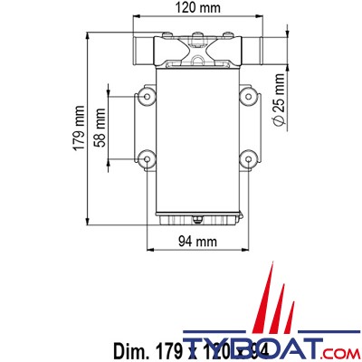 Marco - Pompe de cale UP1-M - 45 Litres/minute - 24 Volts