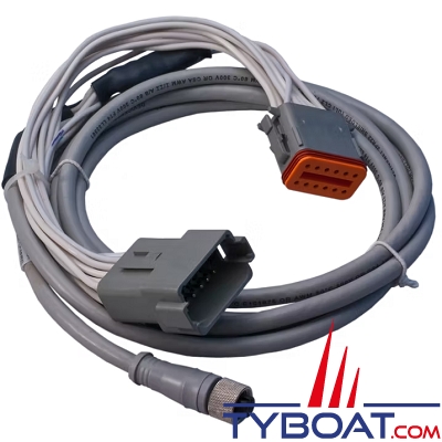 Maretron - Adaptateur micro femelle vers prise allemande 12 broches 2 M