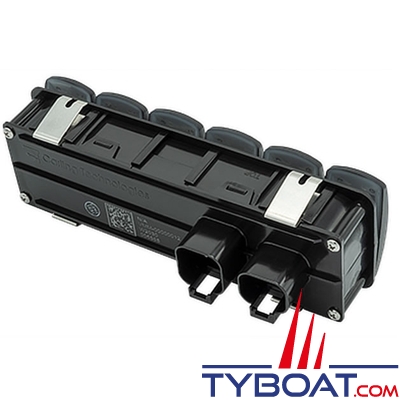 Maretron - Contura II - 6 interrupteurs à actionnement momentané avec LED bleue et câble adaptateur NMEA 2000 de 0,2 m