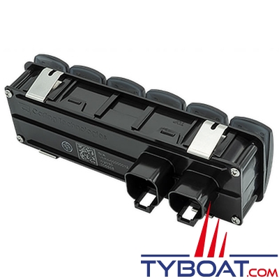 Maretron - Contura V - 6 interrupteurs à actionnement momentané avec LED bleue et câble adaptateur NMEA 2000 de 0,2 m