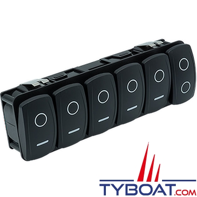 Maretron - Contura V - 6 interrupteurs Interrupteur marche/arrêt avec LED bleue (interrupteur droit à 3 positions) et câble adaptateur NMEA 2000 de 0,2 m
