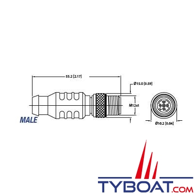 Maretron - Terminaison réseau NMEA2000 - Micro-C Mâle