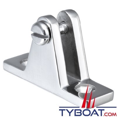 Marine Town - Base plane pour installation capote - Inox 316 - à vis - 62x19x36 mm