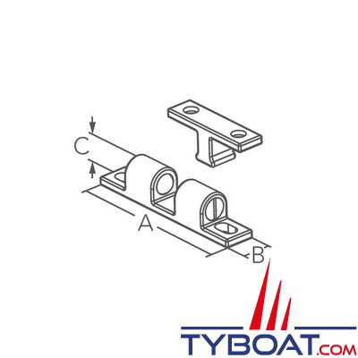 Marine Town - Bloqueur de porte à bille - inox - 64 mm