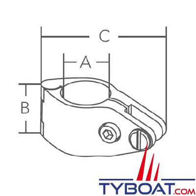 Marine Town - Collier ouvrant - fermeture à vis - Inox 316 - pour tubes Ø 21-23mm