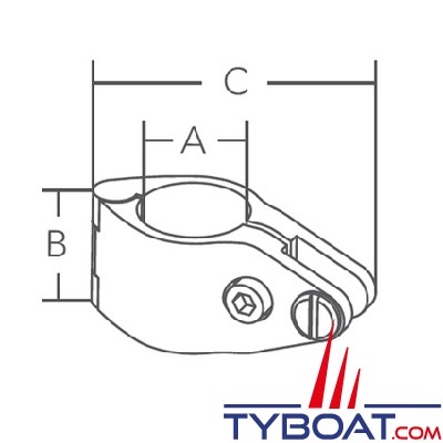 Marine Town - Collier ouvrant - fermeture à vis - Inox 316 - pour tubes Ø 30-32mm