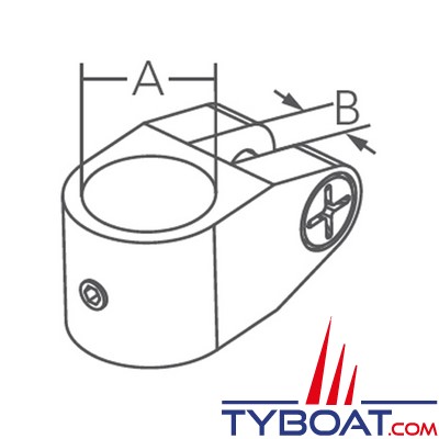 Marine Town - Collier pour installation capote - 2 vis de serrage - Inox 316 - pour tubes Ø 32 mm (1-1/4