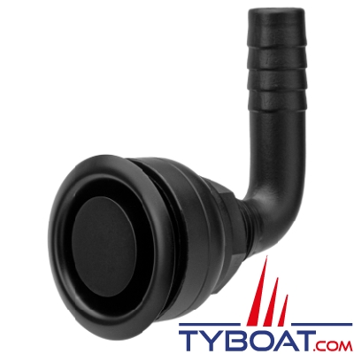 Marine Town - Event inox et nylon - couleur noire - angle 90° - tuyau de Ø16mm