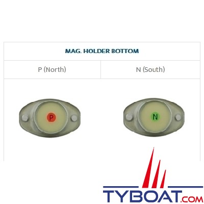 Marine Town - Fermeture magnétique - Inox 316 - 70x45x10mm - Aimant Nord