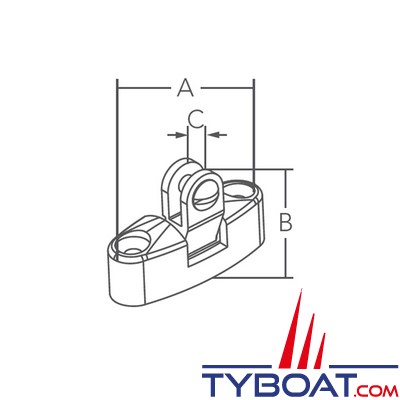 Marine Town - Fixation pour taud - Inox 316 - fermeture avec goupille rapide