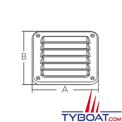 Marine Town - Grille de ventilation - inox 304 - 127x122mm