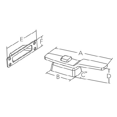 Marine Town - Loquet à bouton poussoir - inox 316 - gâche encastrée - 213mm