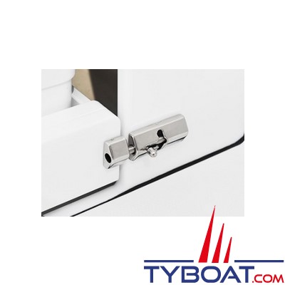 Marine Town - Targette de porte - inox 316 brillant et nylon - avec gâche - 67x31 mm