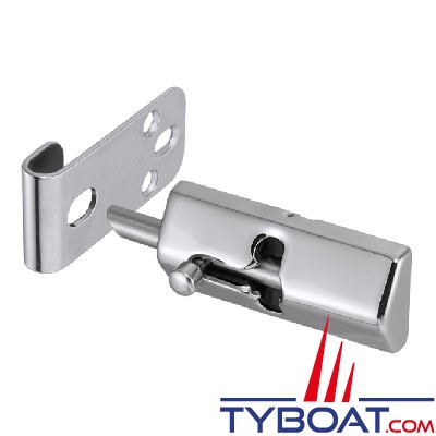 Marine Town - Targette de porte - inox 316 brillant et nylon - avec gâche allongée horizontale - 67x31 mm