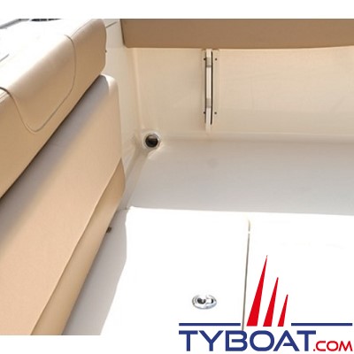 Marine Town - Vide vite nylon avec clapet - Collerette inox 316 - Ø 64 mm - Epaisseur de 38 à 152 mm