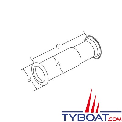 Marine Town - Vide vite nylon - Collerette en inox - Ø 28 mm - Epaisseur de 50 à 73 mm