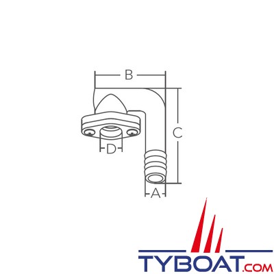 Marine Town - P-Trap - Adaptateur pour évent - nylon - Ø 16mm (5/8