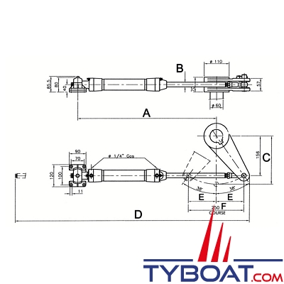 Marsili - CL.0/22N -  Vérin laiton - Couple 123 mkg