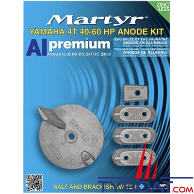 Martyr - Kit anodes alu pour Yamaha 40-60cv