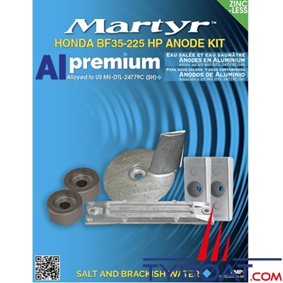 Martyr - Kit anodes alu pour Honda BF35 à BF225