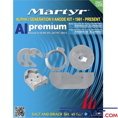 Martyr - Kit anodes alu pour Mercruiser Alpha One gen 2