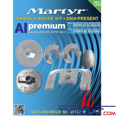 Martyr - Kit anodes alu pour Mercruiser Bravo 3