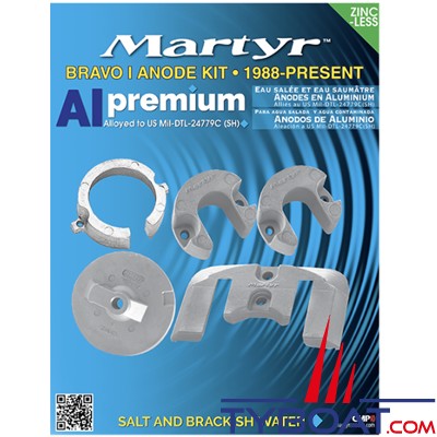 Martyr - Kit anodes alu pour Mercruiser Bravo 1