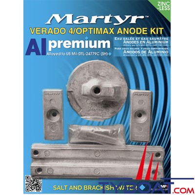 Martyr - Kit anodes alu pour Mercury Verado L4 - Optimax