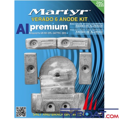 Martyr - Kit anodes alu pour Mercury Verado L6 - 200-300cv