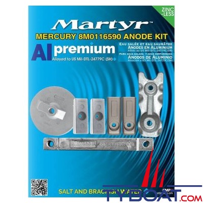 Martyr - Kit anodes alu pour Mercury Verado L6 - 350cv