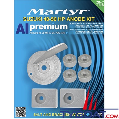 Martyr - Kit anodes alu pour Suzuki 40-50cv