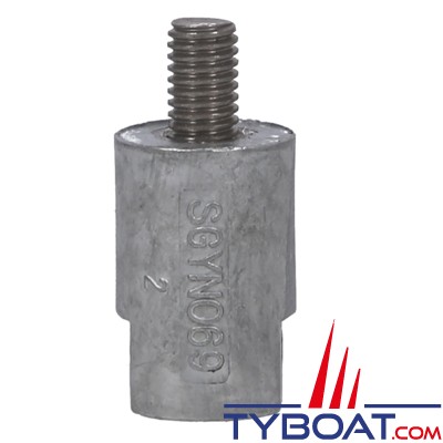 Anode bougie Ø 20x30 pour Yanmar série GM-HM-QM-YSM8/12, YSE12 - zinc