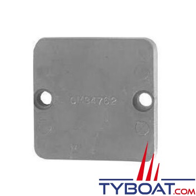 Anode plaque pour Mercruiser embase côté cloche 65x65x10mm - aluminium Hydral 2