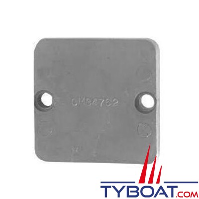 Anode plaque pour Mercruiser embase côté cloche 65x65x10mm - aluminium Hydral 2
